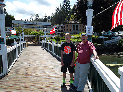 Connor and Grandpa In Roche Harbor